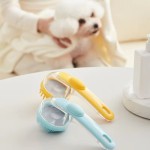 Safe Pet Bathing Brush Long Handle Dog Cleaning Soft Silicone Grooming Comb Cats Dogs Cat Massage Supplies