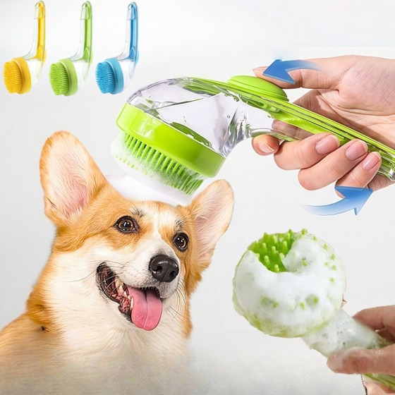 Safe Pet Bathing Brush Long Handle Dog Cleaning Soft Silicone Grooming Comb Cats Dogs Cat Massage Supplies