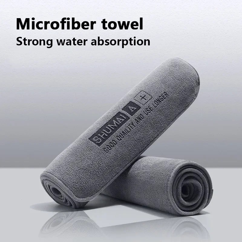 High‑End Microfiber Car Washing Towel Hemmed Absorbent Drying Cloth Auto Detailing Cleaning Rag For Car Care