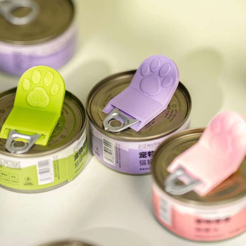3D Printed Cat Paw Shaped Pet Can Opener Multifunctional Portable Safe Easy‑Grip Cat Food Can Opener