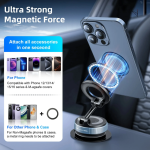 Magnetic Car Phone Holder with 360° Rotation – Universal Suction Cup Mount for Navigation