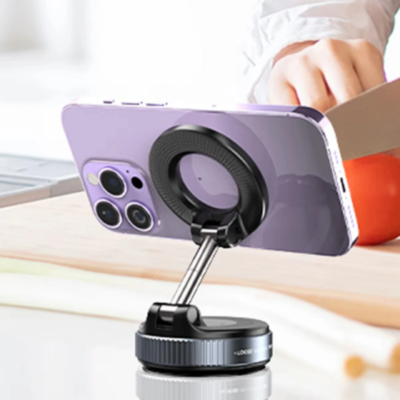 Magnetic Car Phone Holder with 360° Rotation – Universal Suction Cup Mount for Navigation