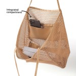 Sleek Women's Large Capacity Beach Tote Bag Durable Polyester Woven Shoulder Open Travel Shopping