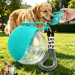 Portable Dog Water Bottle, 285ML Outdoor Travel Pet Drinking Bowl with Hanging Lanyard, Leak-proof Puppy Water Feeder for Walking
