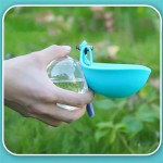 Portable Dog Water Bottle, 285ML Outdoor Travel Pet Drinking Bowl with Hanging Lanyard, Leak-proof Puppy Water Feeder for Walking