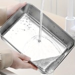 Stainless Steel Rectangular Food Container with Lid, Leak-Proof Storage Box for Kitchen Refrigerator, Microwave Safe Meal Prep Lunch Box