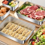 Stainless Steel Rectangular Food Container with Lid, Leak-Proof Storage Box for Kitchen Refrigerator, Microwave Safe Meal Prep Lunch Box