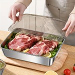 Stainless Steel Rectangular Food Container with Lid, Leak-Proof Storage Box for Kitchen Refrigerator, Microwave Safe Meal Prep Lunch Box