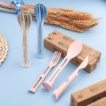 3Pcs Portable Tableware Set, 3 in 1 Detachable Picnic Dinnerware, Reusable Lightweight Camping Utensils with Fork Spoon Knife for Travel Outdoor