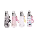 Large Capacity Leopard Print Water Bottle with Bowknot, 500ML Vintage Transparent Drink Cup with Lid, Dual-use Portable Water Cup for Outdoor Travel