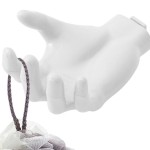 Creative Hand Shape Soap Dish, Wall Mounted Soap Holder with Drainage, Decorative Resin Soap Tray for Bathroom Kitchen, Self-Adhesive Soap Saver