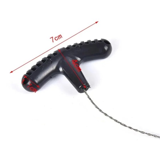 Manual Wire Saw with T-Handle, Portable Pocket Chainsaw for Camping, Survival Gear Hand Saw for Wood Cutting, Outdoor Hiking Emergency Tool