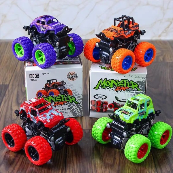 Safe Monster Truck Toys Kids Friction Powered Push Go Vehicles Christmas Birthday Party Gift Boys Girls