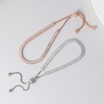 Tennis Bracelet for Women, Sparkling Zircon Rose Gold, Handmade Friendship Gift, Cute Fashion Jewelry H017