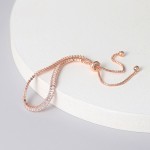 Tennis Bracelet for Women, Sparkling Zircon Rose Gold, Handmade Friendship Gift, Cute Fashion Jewelry H017