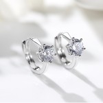 Stud Earrings for Women, Classic Six Claw Clear AAA+ Zircon, Rose Gold Silver, Elegant Fashion Jewelry Gift
