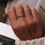 Simple Thin Dainty Ring for Women, Colorful Round Zircon Silver, Stacking Pinky Ring, Fashion Jewelry KCR039