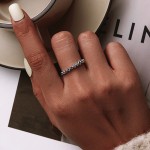 Simple Thin Dainty Ring for Women, Colorful Round Zircon Silver, Stacking Pinky Ring, Fashion Jewelry KCR039