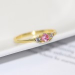 Slim Wedding Dainty Ring for Women, Delicate Cubic Zirconia Light Gold, Proposal Finger Gift, Fashion Jewelry R872