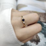 Slim Wedding Dainty Ring for Women, Delicate Cubic Zirconia Light Gold, Proposal Finger Gift, Fashion Jewelry R872