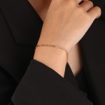 2.5mm Zircon Tennis Bracelet for Women, Asymmetric Paper Clip Chain, Kpop Hand Bracelet, Luxury Jewelry KCH078