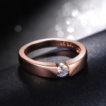 4.5mm Hearts and Arrows Cubic Zirconia Wedding Ring, Rose Gold & Silver Color, Classical Finger Ring R400 R406