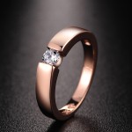 4.5mm Hearts and Arrows Cubic Zirconia Wedding Ring, Rose Gold & Silver Color, Classical Finger Ring R400 R406