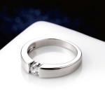 4.5mm Hearts and Arrows Cubic Zirconia Wedding Ring, Rose Gold & Silver Color, Classical Finger Ring R400 R406