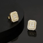 Hip Hop Rock Ear Stud Earrings for Men, Iced Out Cubic Zirconia Bling Cartilage Accessories, Homme Hippie Jewelry OHE143