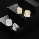 Hip Hop Rock Ear Stud Earrings for Men, Iced Out Cubic Zirconia Bling Cartilage Accessories, Homme Hippie Jewelry OHE143