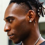 Hip Hop Rock Ear Stud Earrings for Men, Iced Out Cubic Zirconia Bling Cartilage Accessories, Homme Hippie Jewelry OHE143