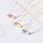 Pendant Necklace for Women, Unique Hollow Out Zircon Pin, 3 Color Collarbone Chain Fashion Jewelry KBN260