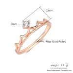 Minimalist Crystal Promise Ring for Women, Simple Round Cubic Zirconia Rose Gold Color, Daily Wear Fashion Jewelry