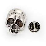 Punk Style Skull Head Brooch, Gothic Backpack Badge Ghost Head Clothing and Bag Pins, Fashion Men Women Halloween Gift OHX001