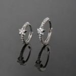 Mini Cute Star Hoop Earrings for Women, Geometry Cubic Zircon Ear Tragus Helix Piercing, Fashion Jewelry