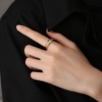 Chunky Croissants Rings for Women, Vintage Gold Color Statement Ring, Fashion Jewelry