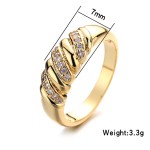 Chunky Croissants Rings for Women, Vintage Gold Color Statement Ring, Fashion Jewelry
