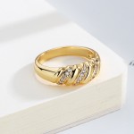 Chunky Croissants Rings for Women, Vintage Gold Color Statement Ring, Fashion Jewelry