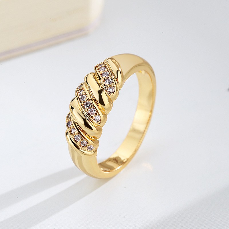 Chunky Croissants Rings for Women, Vintage Gold Color Statement Ring, Fashion Jewelry