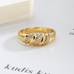 Chunky Croissants Rings for Women, Vintage Gold Color Statement Ring, Fashion Jewelry