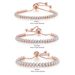 Adjustable Women Hand Chain, Simple Eye Shaped Crystal Tennis Bracelet, Fashion Jewelry for Friends