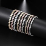 Adjustable Women Hand Chain, Simple Eye Shaped Crystal Tennis Bracelet, Fashion Jewelry for Friends