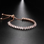 Adjustable Women Hand Chain, Simple Eye Shaped Crystal Tennis Bracelet, Fashion Jewelry for Friends