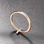 Fashion Jewelry Ring, Stainless Steel Korean Style Thin Pinky Ring with Cubic Zirconia, Elegant Women Ring