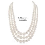 High Quality Fashion Handmade 3-layer Big White Simulated Pearl Necklace for Women's Mom Necklace Wedding Party Jewelry Gift