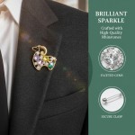 Creative Rhinestone Zodiac Sheep Brooch, Fashion Animal Pin, Elegant Jewelry Gift for Women Men