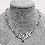 Cross Flame Heart Choker, Punk Jewelry Gothic Accessories, Y2k Thorns Barbed Wire, Flame Heart Charm for Women Men