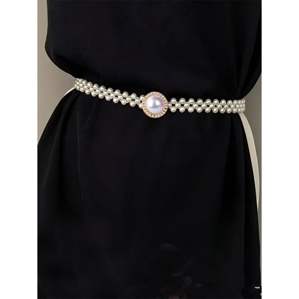 Elegant Pearl Waist Belt, Women Wedding Dress Belt, Fashion Pearl Chain Belt for Bridal and Evening Dresses