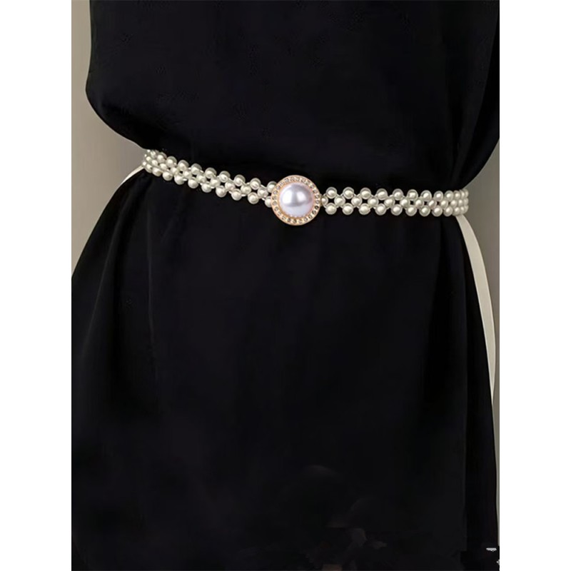 Elegant Pearl Waist Belt, Women Wedding Dress Belt, Fashion Pearl Chain Belt for Bridal and Evening Dresses