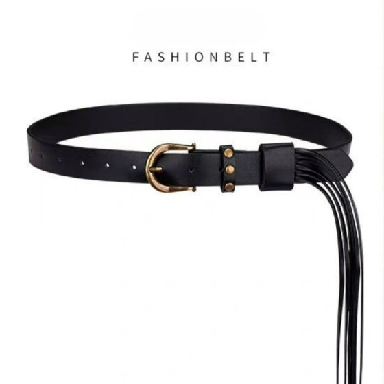 Fashion Tassel Women Belt, Ins Style New Personality Jeans Accessories, Superior Designer Solid Colour Versatile Belt